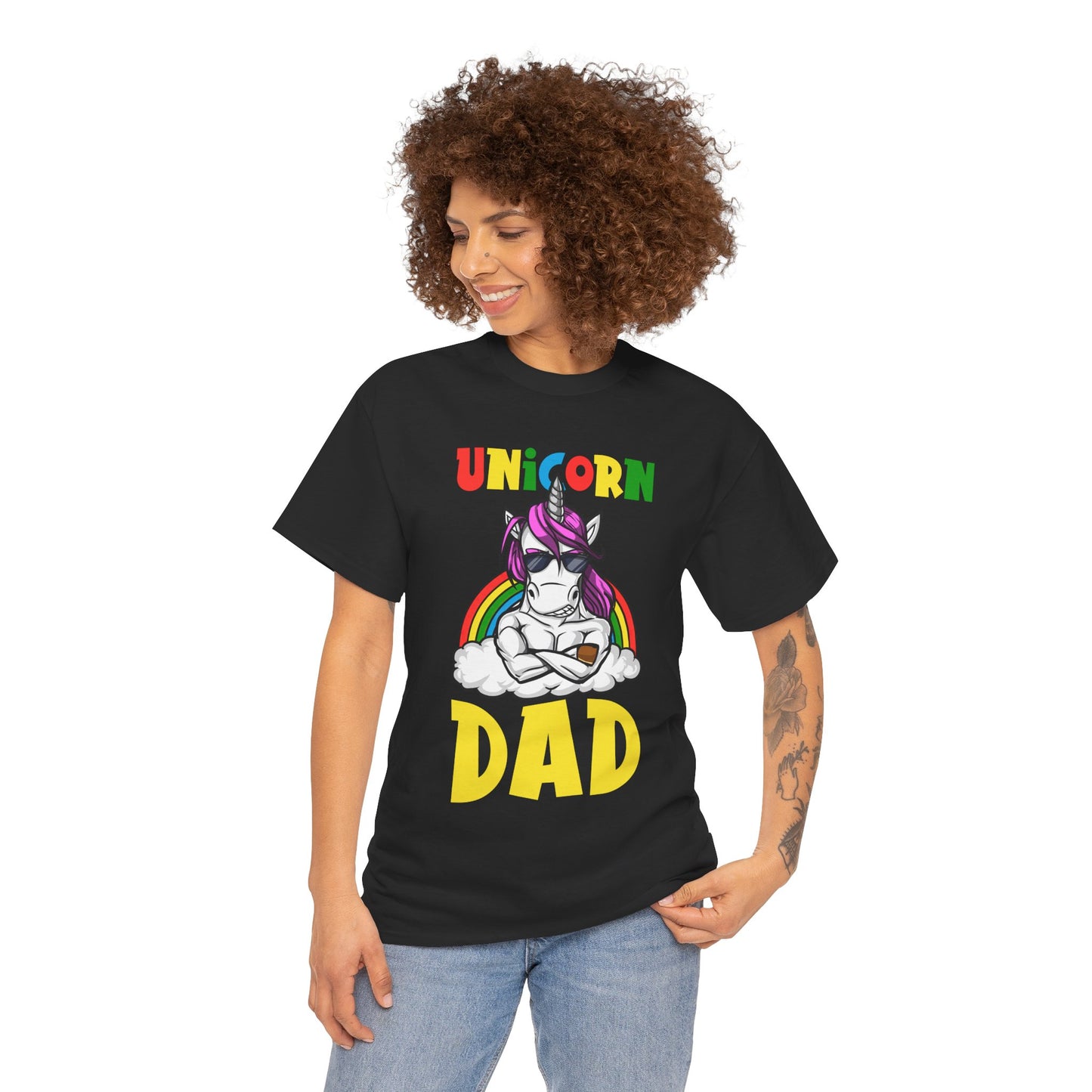 Cool Unicorn Dad Funny Father's Day Gift Unisex Graphic T-Shirt