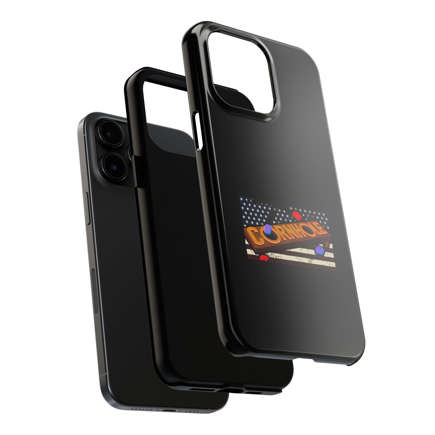American Flag Cornhole - Rex Valentine Design - Tough Phone Case