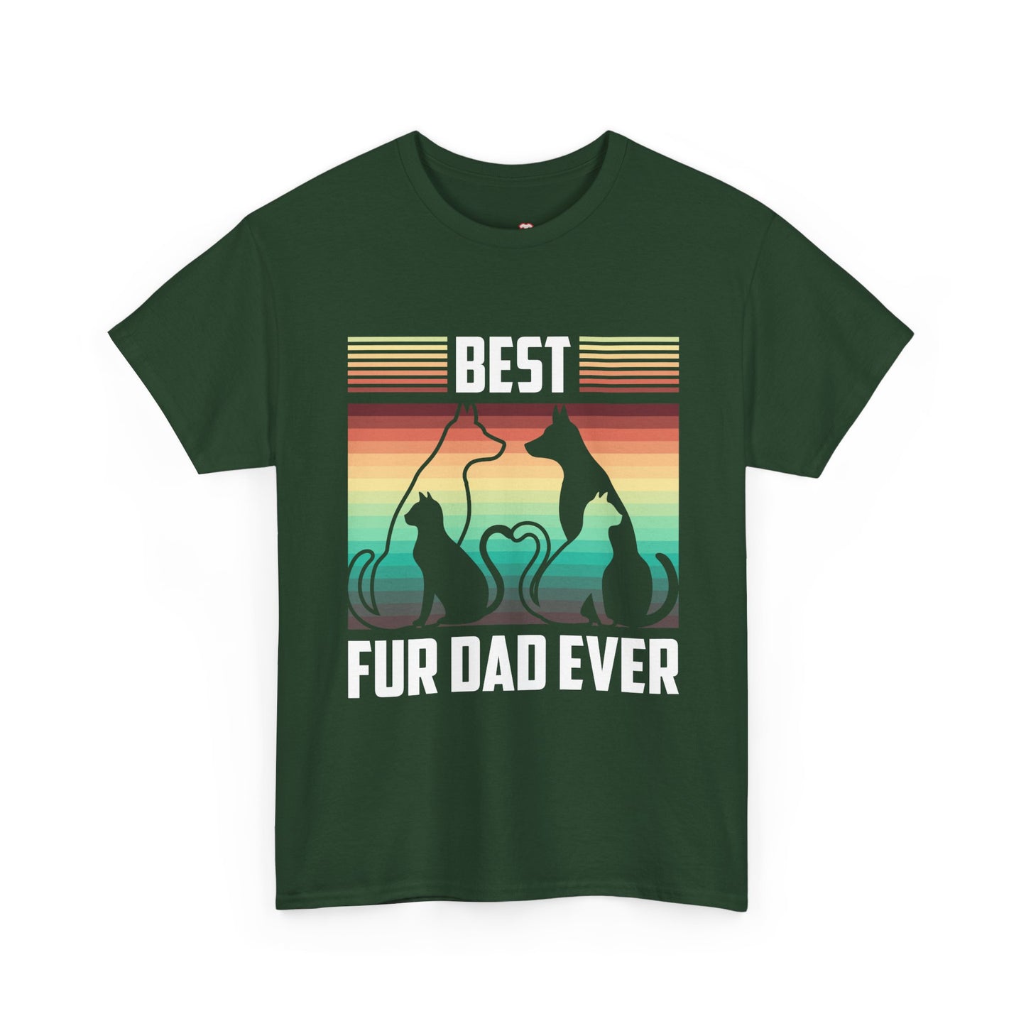 Funny Best Fur Dad Ever Vintage Retro Dog And Cat Owner - Unisex T-Shirt