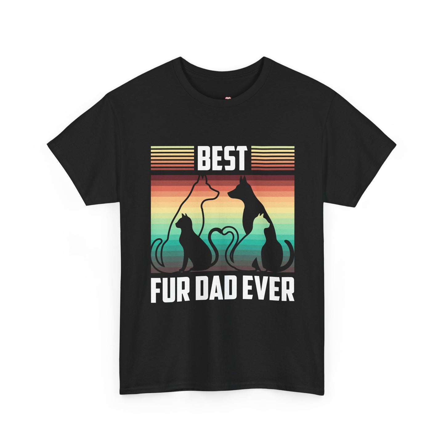 Funny Best Fur Dad Ever Vintage Retro Dog And Cat Owner - Unisex T-Shirt
