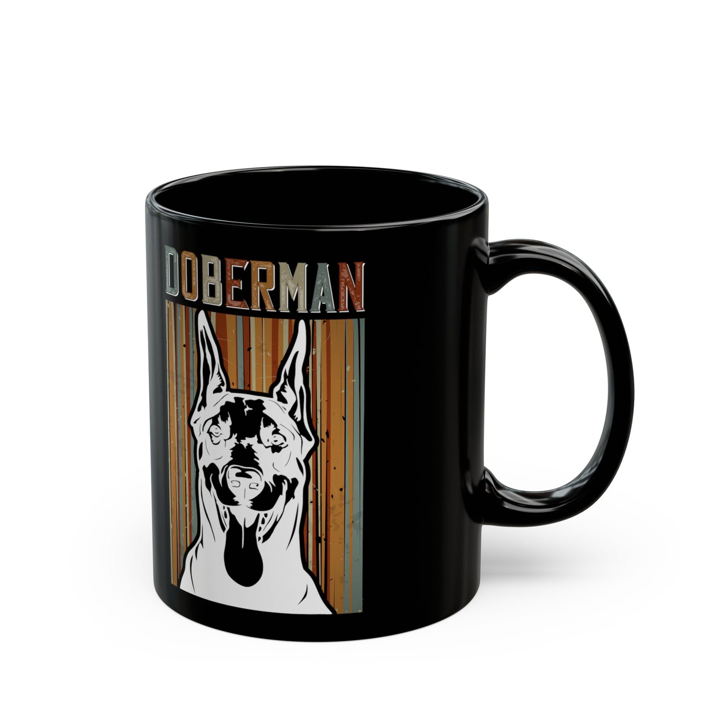Doberman Vintage Retro Doberman Dog - Black Mug