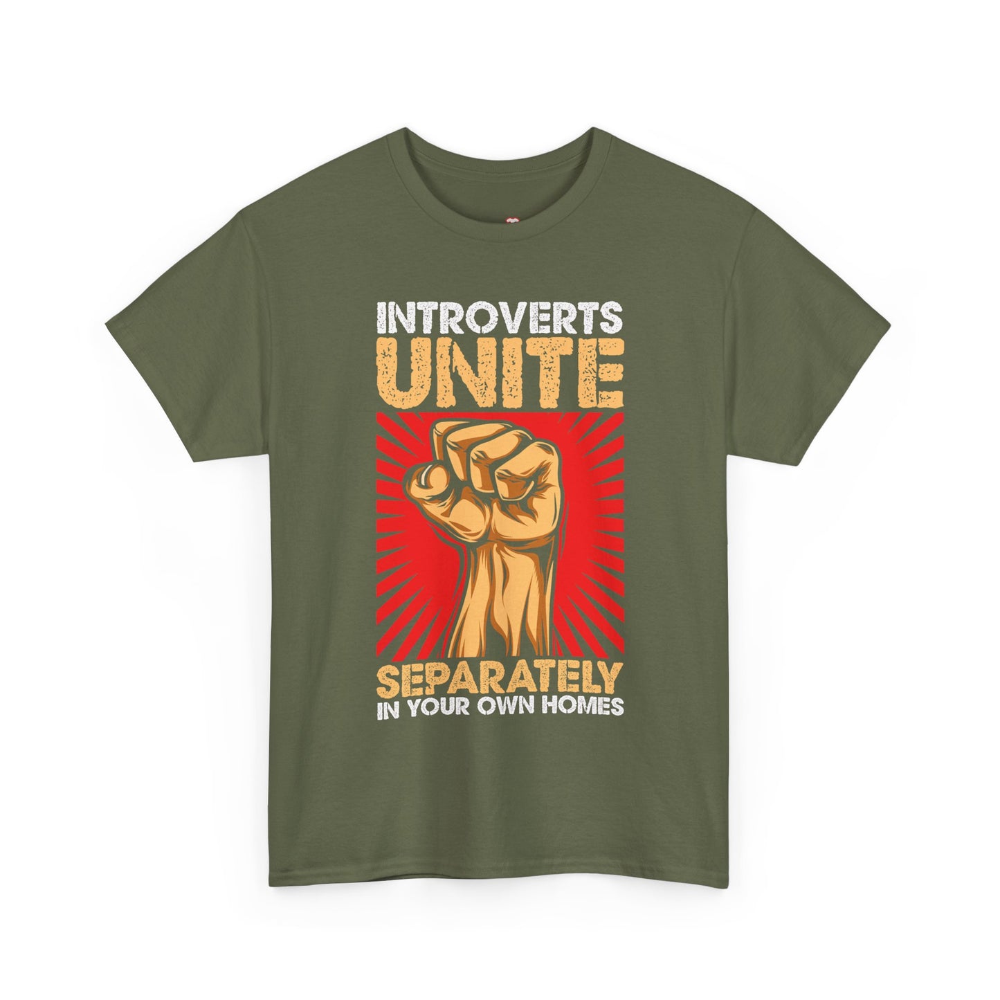 Introverts Unite Separately Funny Propaganda Fist T-Shirt