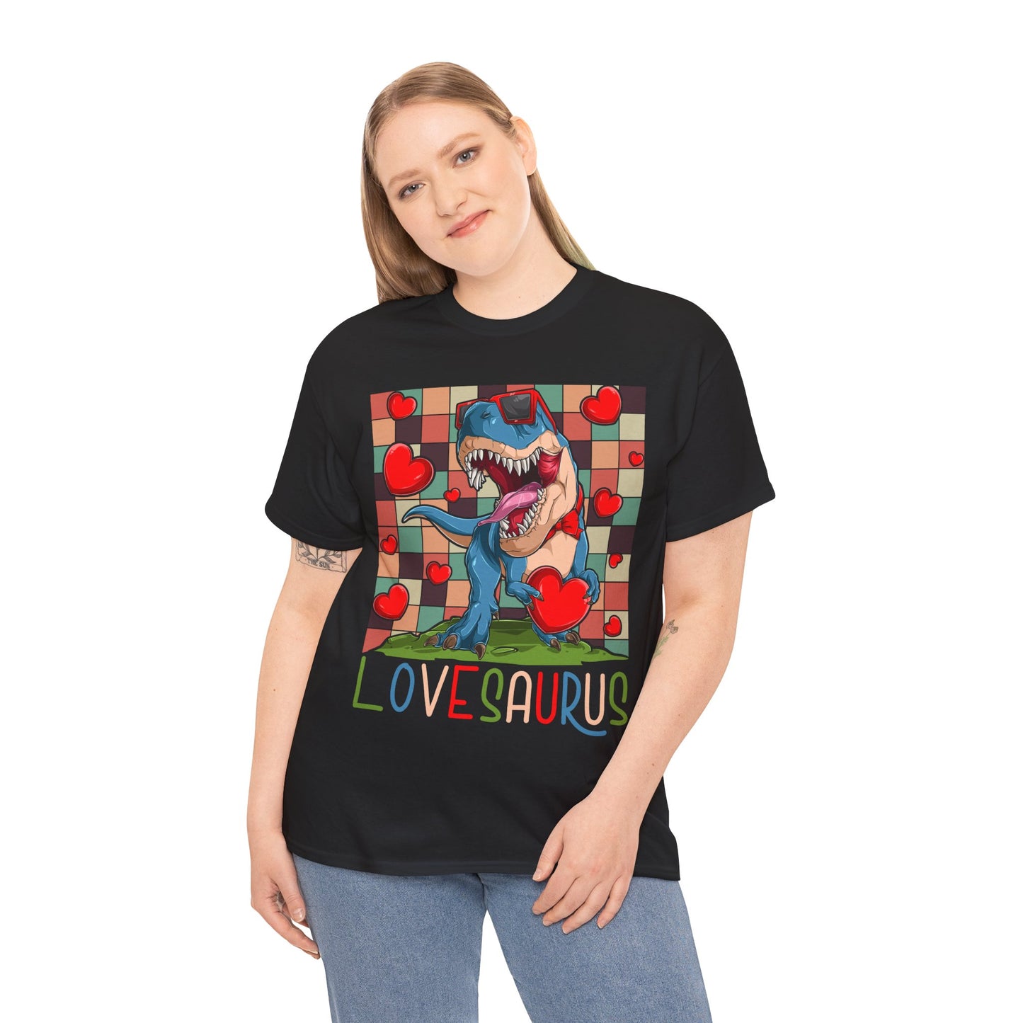 Valentines Day Dinosaur Lovesaurus Hearts - Unisex Graphic T-Shirt
