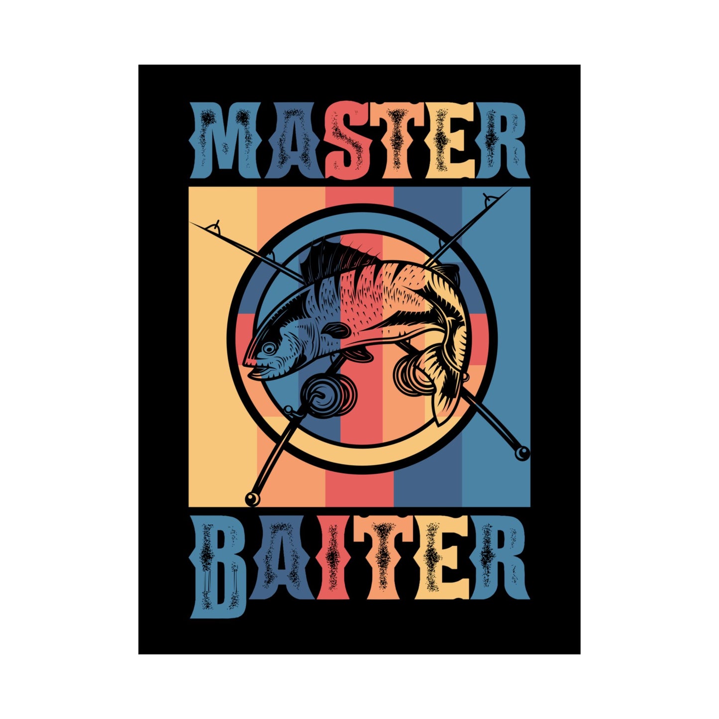 Master Baiter Vintage Bass Fishing Funny Camping - Wall Art