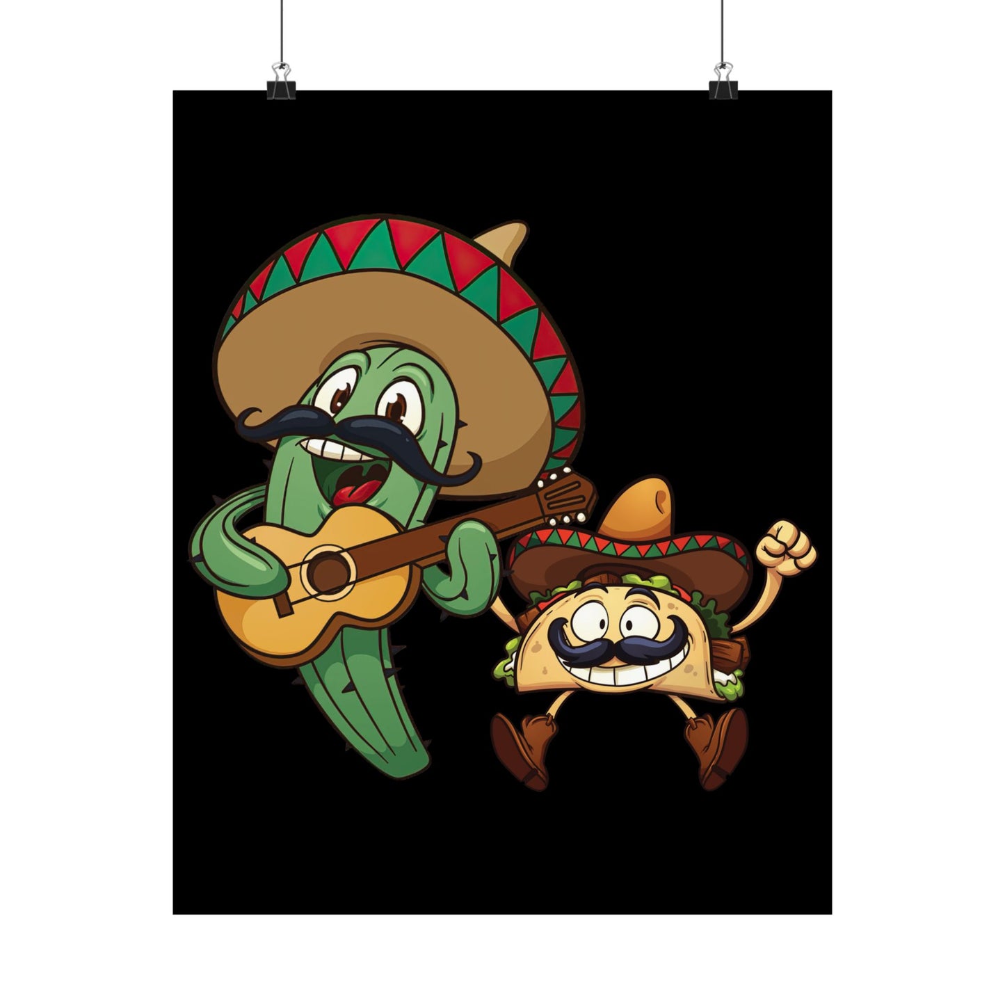 Guitar Mexico Fiesta Cactus Guitarist Sombrero Cinco De Mayo - Wall Art