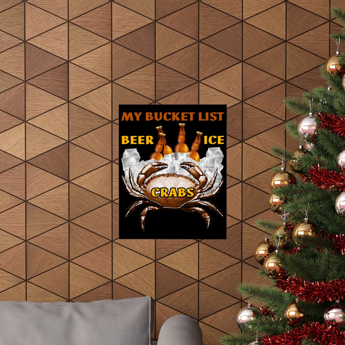 Crab Boil Gift Seafood Bucket List Beer Ice Crabs - Wall Art