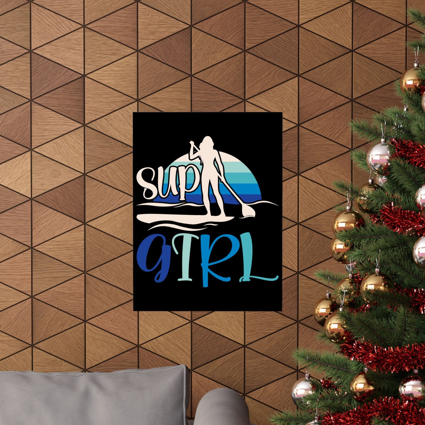 Sup Girl Shirt Stand Up Paddle Boarding Female - Wall Art