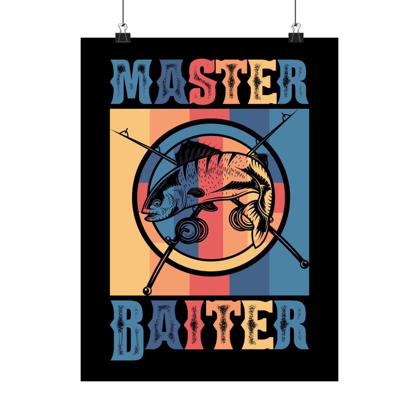Master Baiter Vintage Bass Fishing Funny Camping - Wall Art