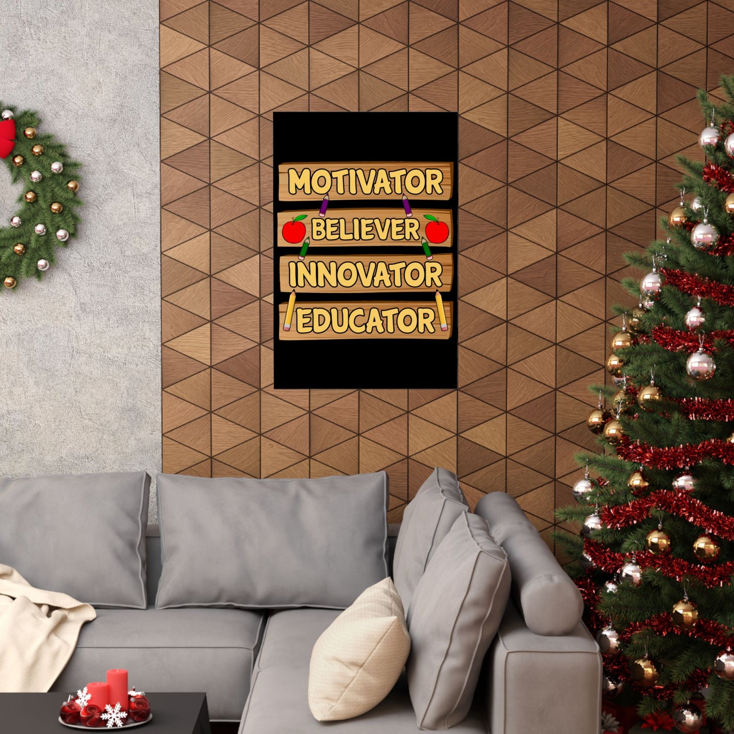 Teacher Motivator Believer Innovator Educator - Wall Art