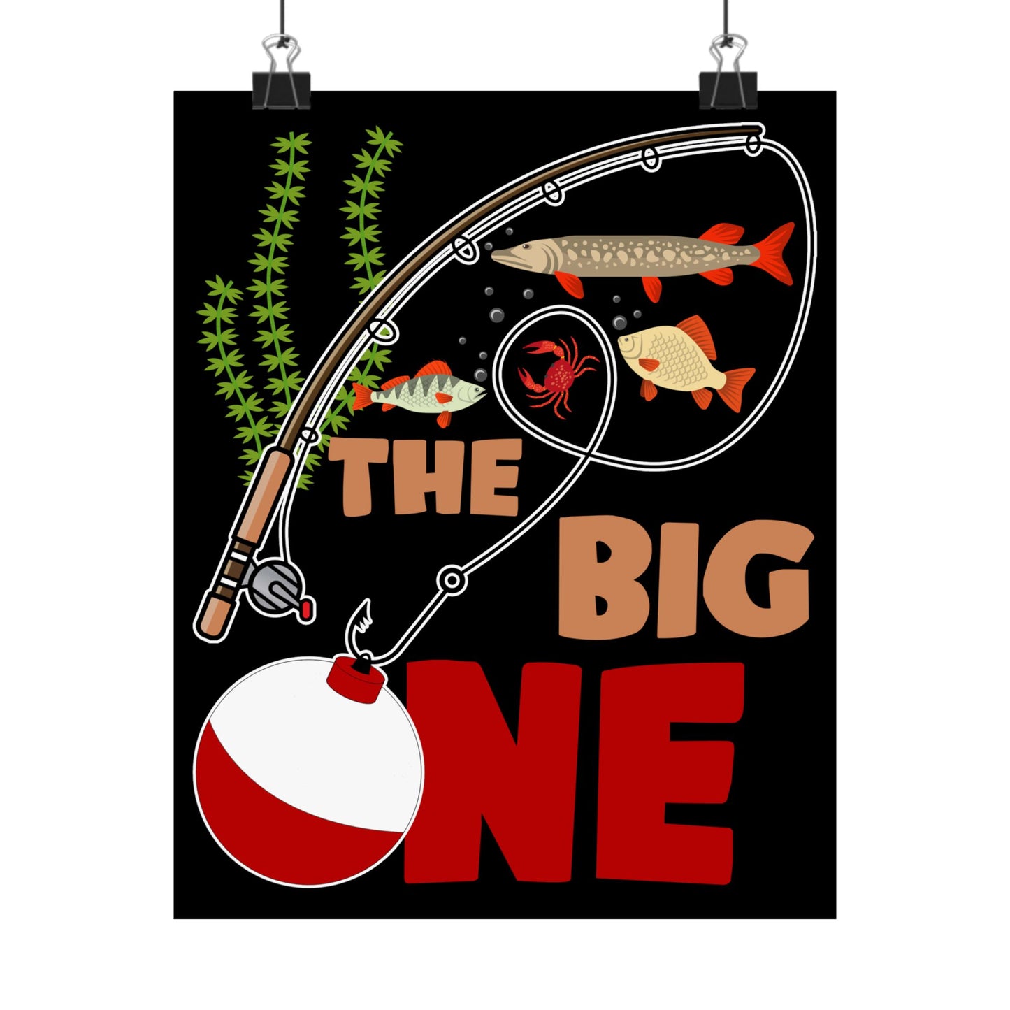 Kids Fishing The Big One Year 1St First Birthday Little Fisherman - Wall Art