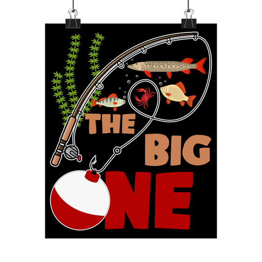 Kids Fishing The Big One Year 1St First Birthday Little Fisherman - Wall Art