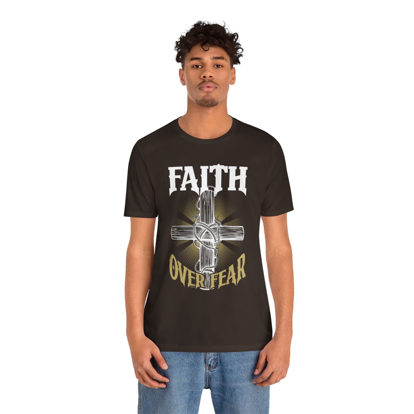 Faith Over Fear T-Shirt — Christian Cross Inspirational Tee