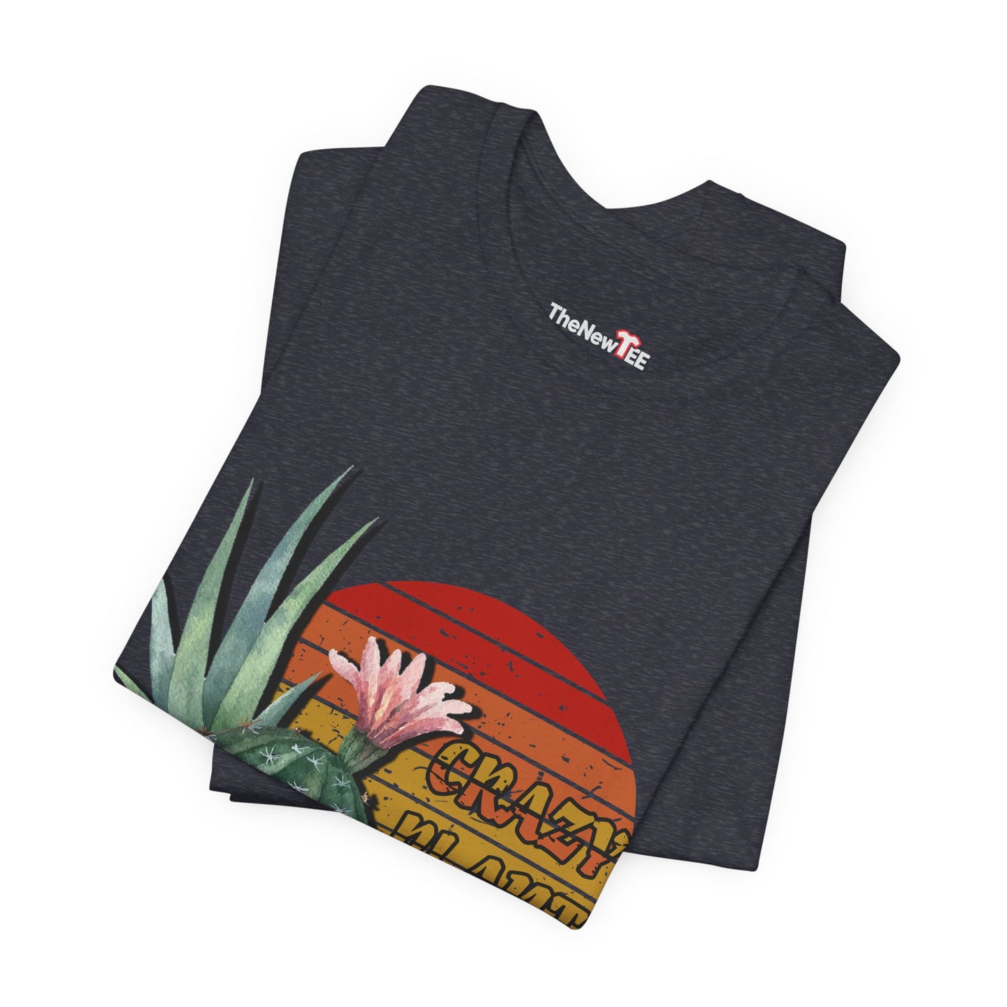 Crazy Plant Lady Cactus Retro Sunset Plant Lover T-Shirt