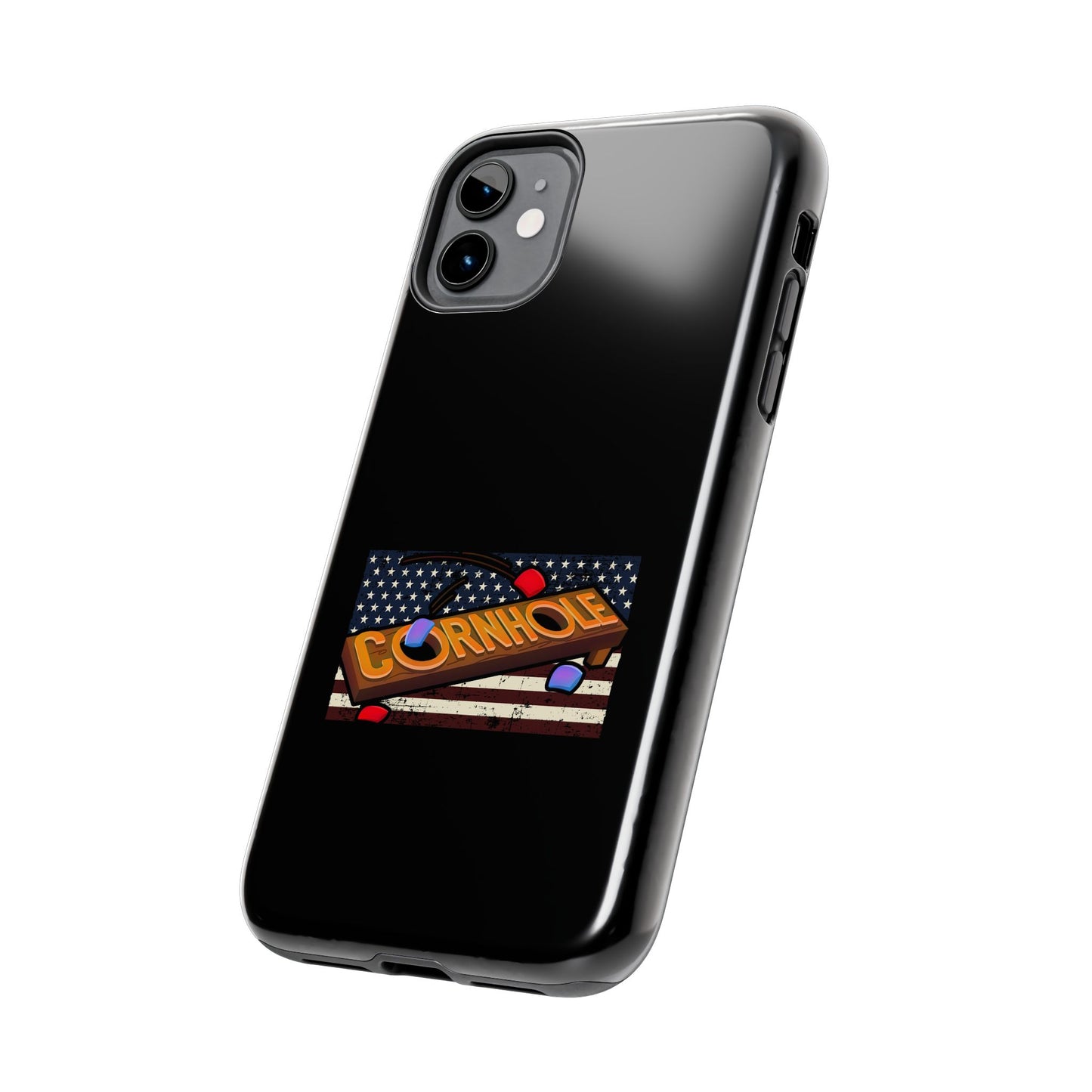 American Flag Cornhole - Rex Valentine Design - Tough Phone Case