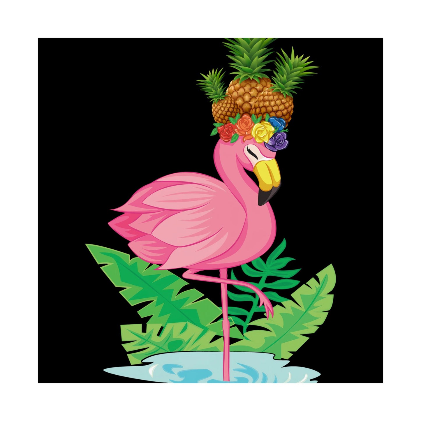 Funny Flamingo Pineapple Pun Lover Gift Pine Mingo - Wall Art