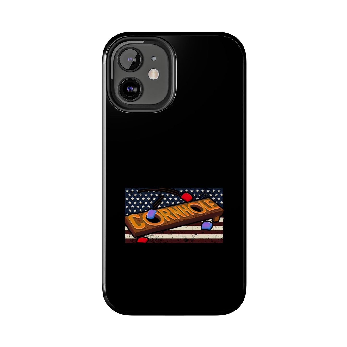 American Flag Cornhole - Rex Valentine Design - Tough Phone Case