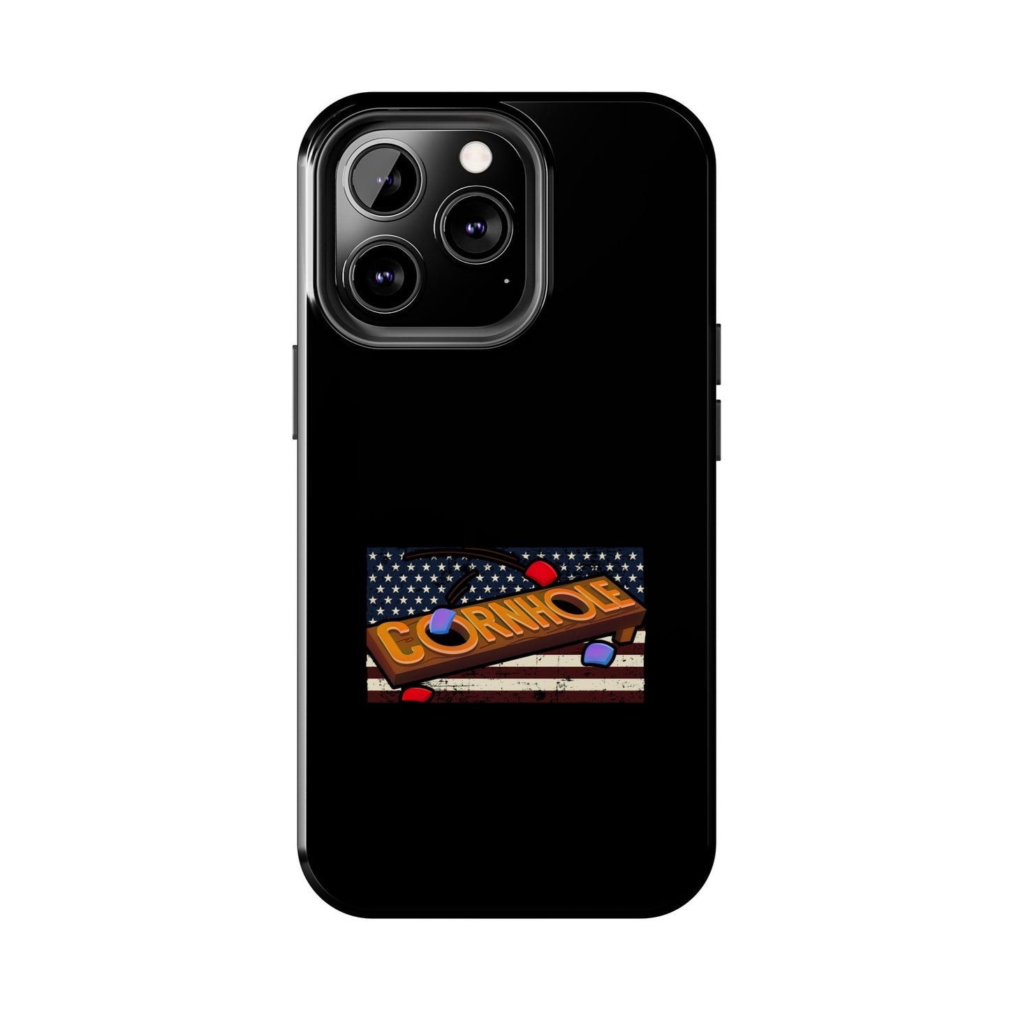 American Flag Cornhole - Rex Valentine Design - Tough Phone Case