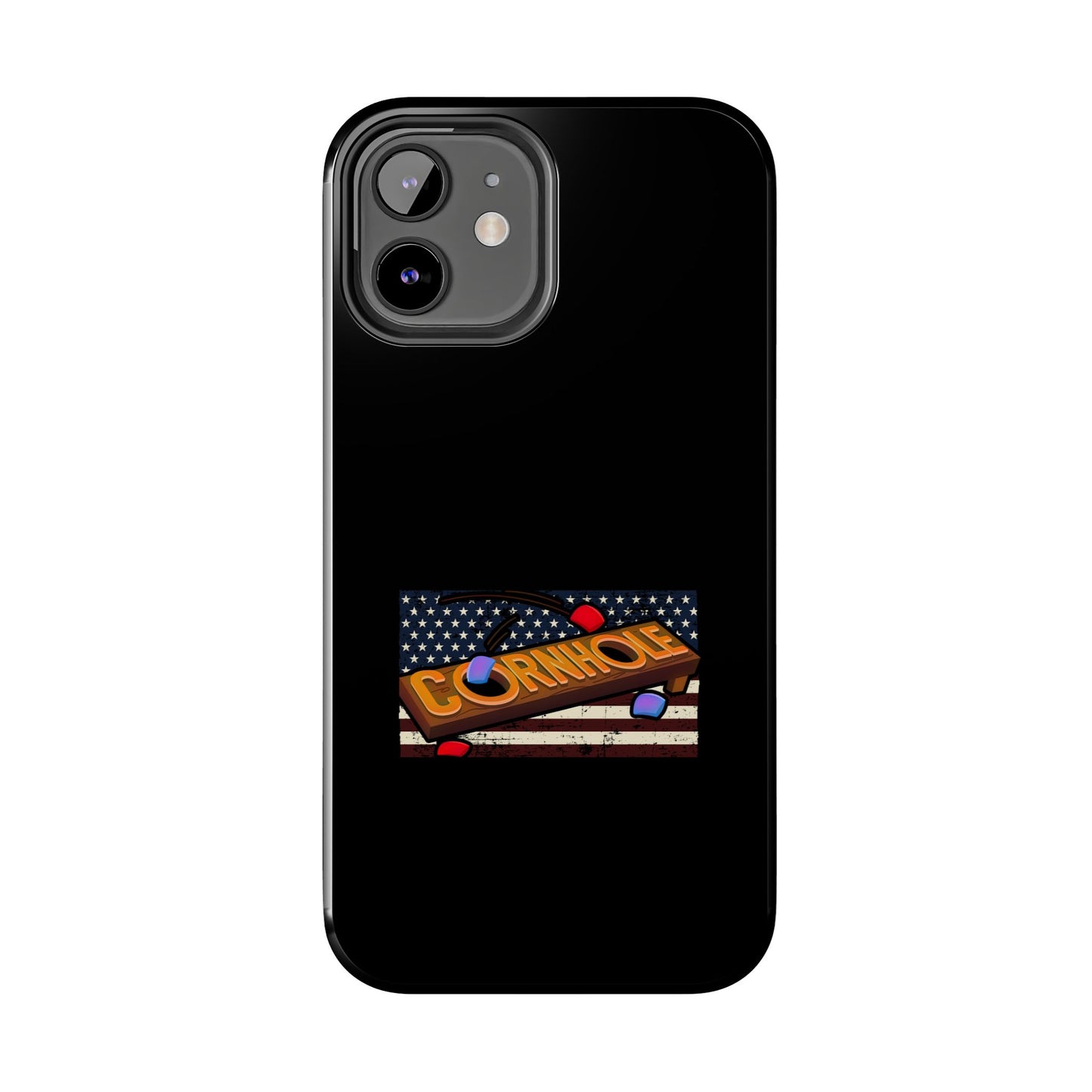 American Flag Cornhole - Rex Valentine Design - Tough Phone Case