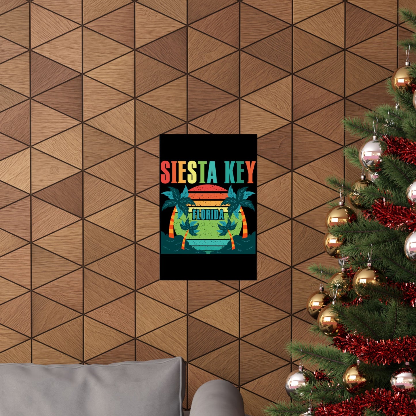 Siesta Key Beach Florida Fl Vintage Vaporwave Retro 80S - Wall Art