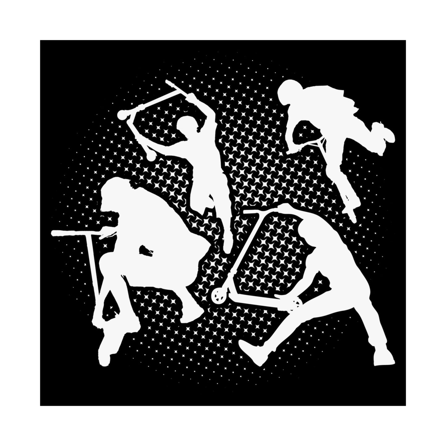 Scooter Stunt Silhouette Matte Poster — Extreme Freestyle Scooter Wall Art