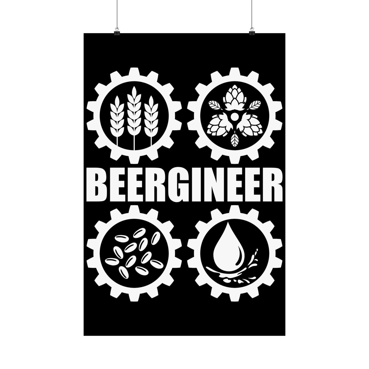 Beergineer Homebrew Home Brewing Craft Beer Brewer - Wall Art
