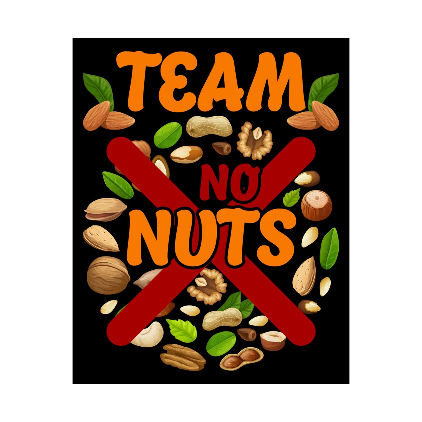 Gender Reveal Team No Nuts Girl Matching Family Baby Party - Wall Art