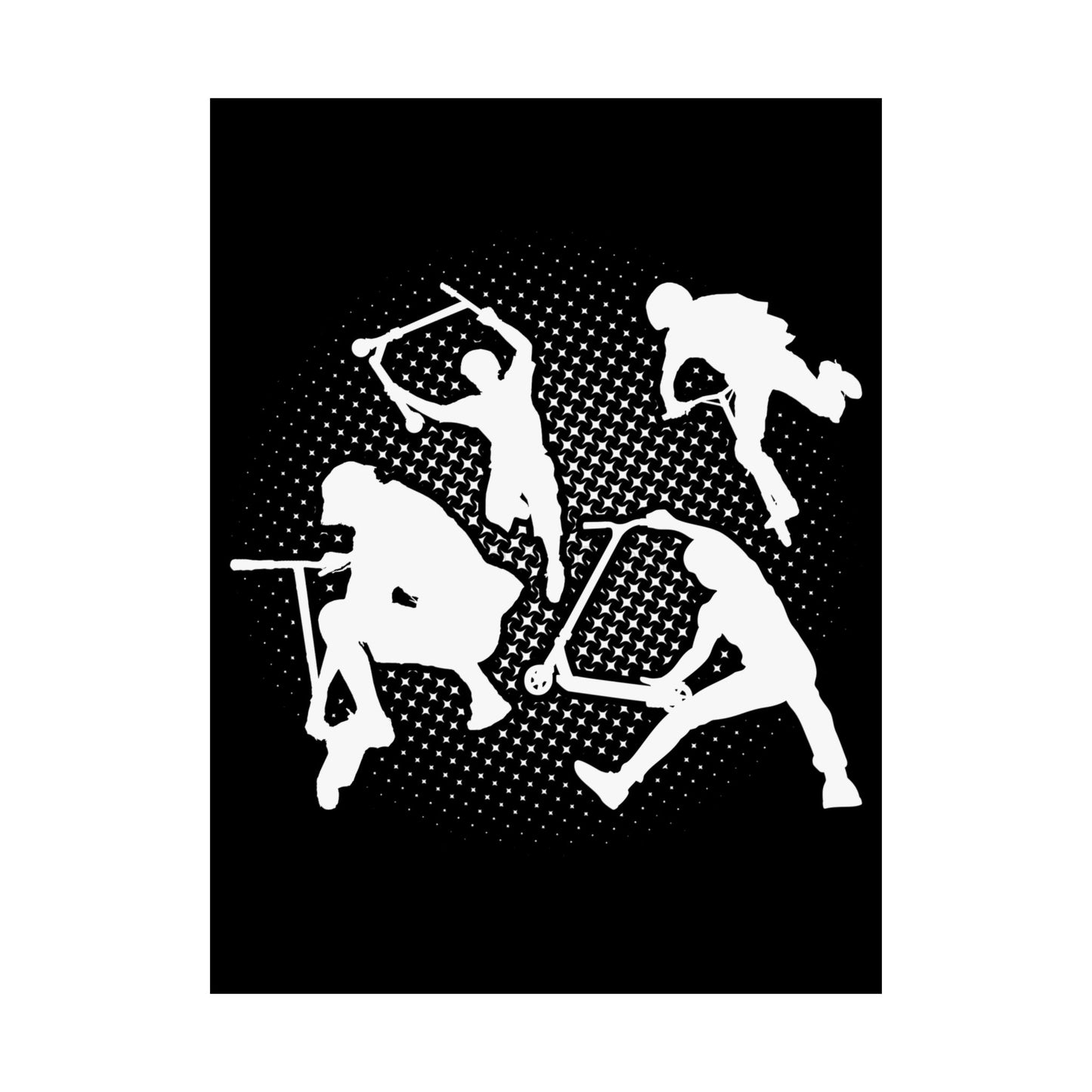 Scooter Stunt Silhouette Matte Poster — Extreme Freestyle Scooter Wall Art