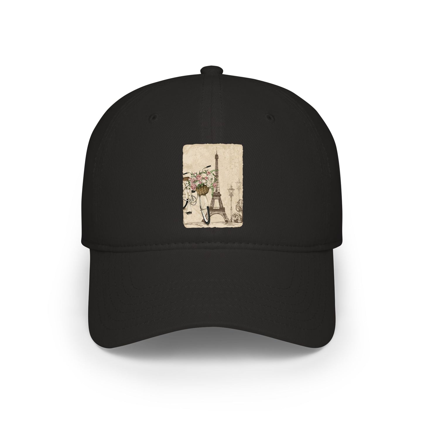 Paris Eiffel Tower Vintage Sketch Low Profile Baseball Cap