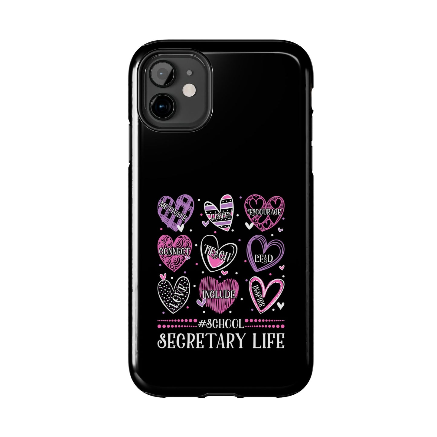 School Secretary Hearts Valentine Valentines Day - Tough Phone Case