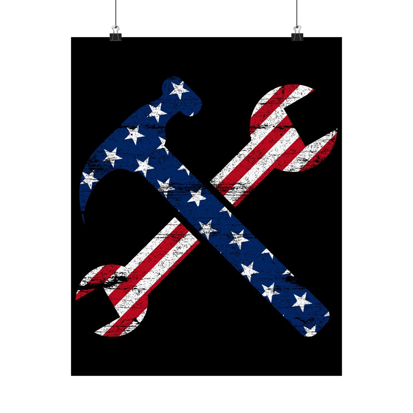 American Flag Ironworker And Tools - Wall Art