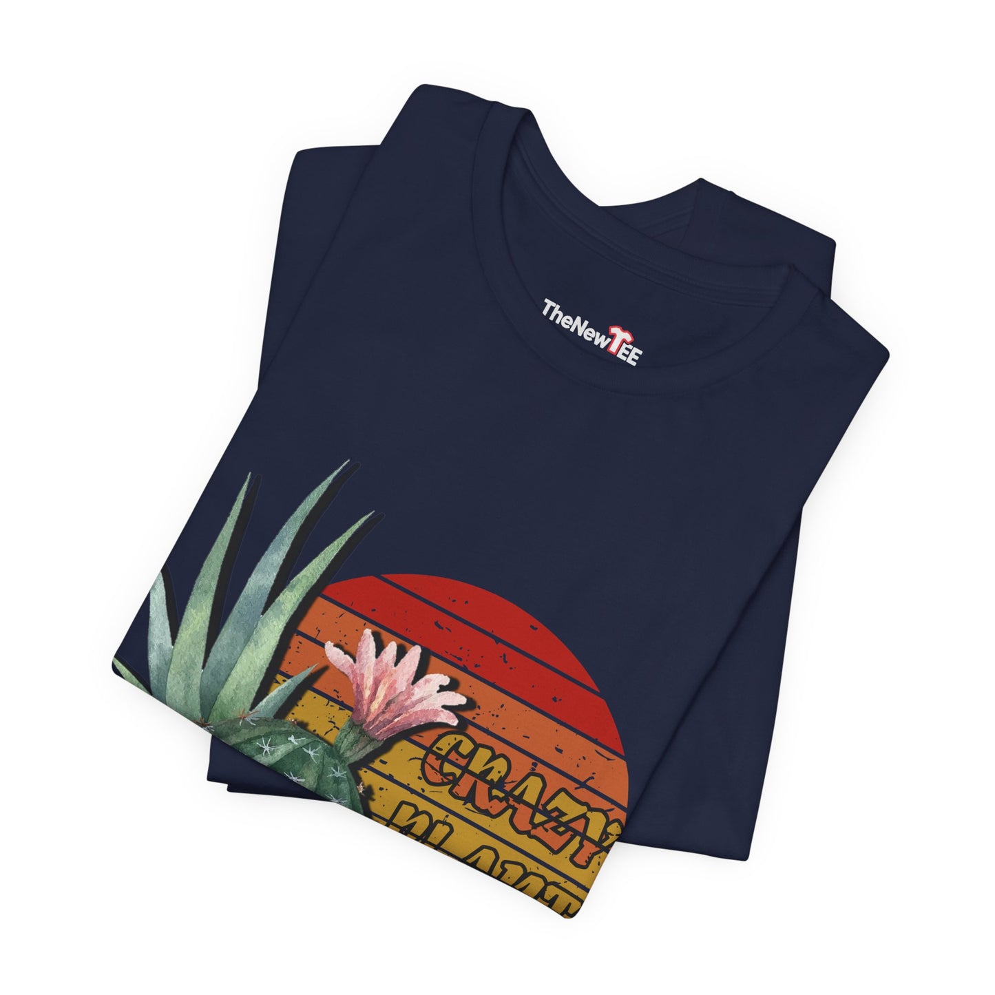 Crazy Plant Lady Cactus Retro Sunset Plant Lover T-Shirt