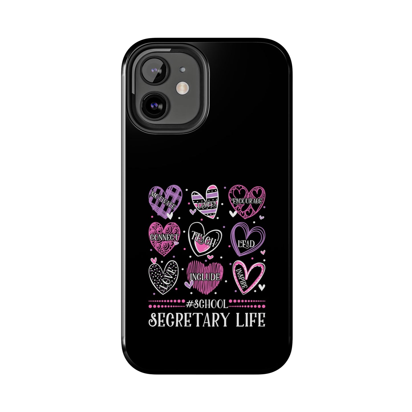 School Secretary Hearts Valentine Valentines Day - Tough Phone Case