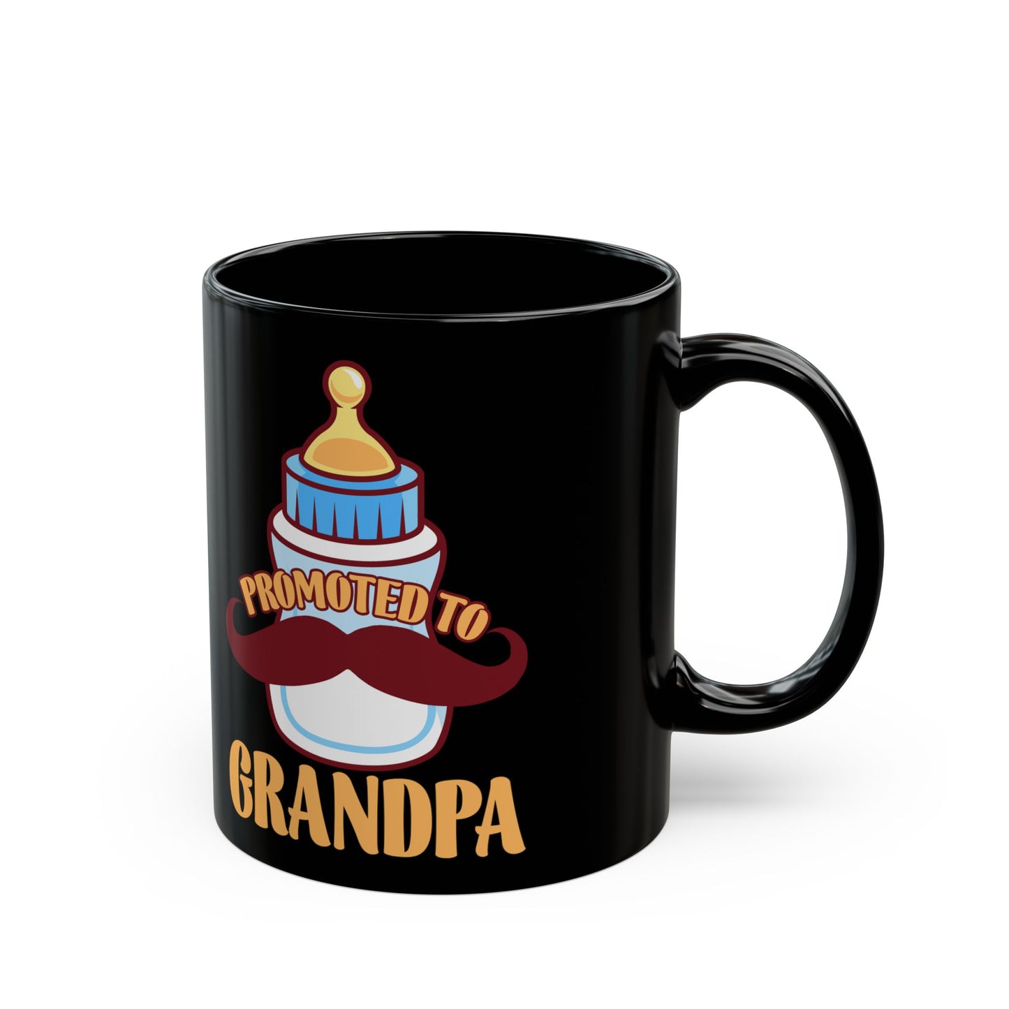 Funny Grandpa. Promoted To Grandpa - Black Mug