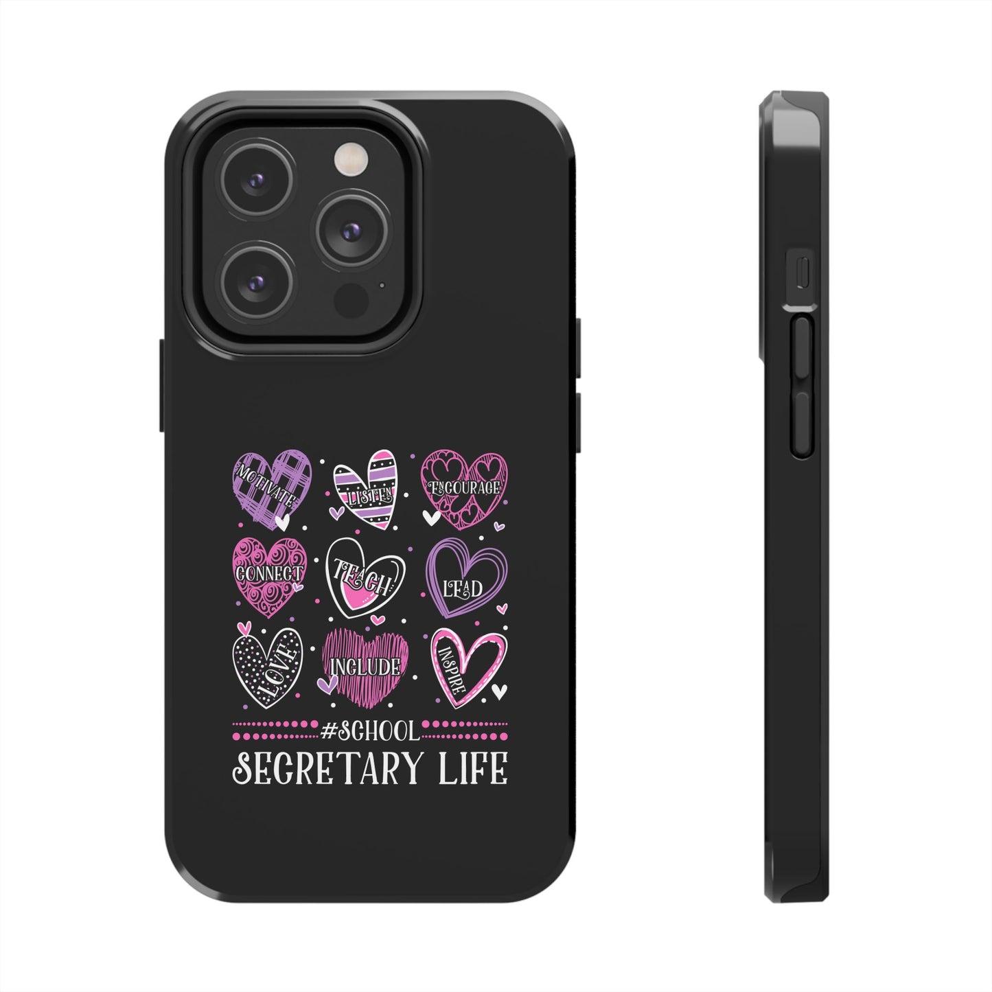 School Secretary Hearts Valentine Valentines Day - Tough Phone Case