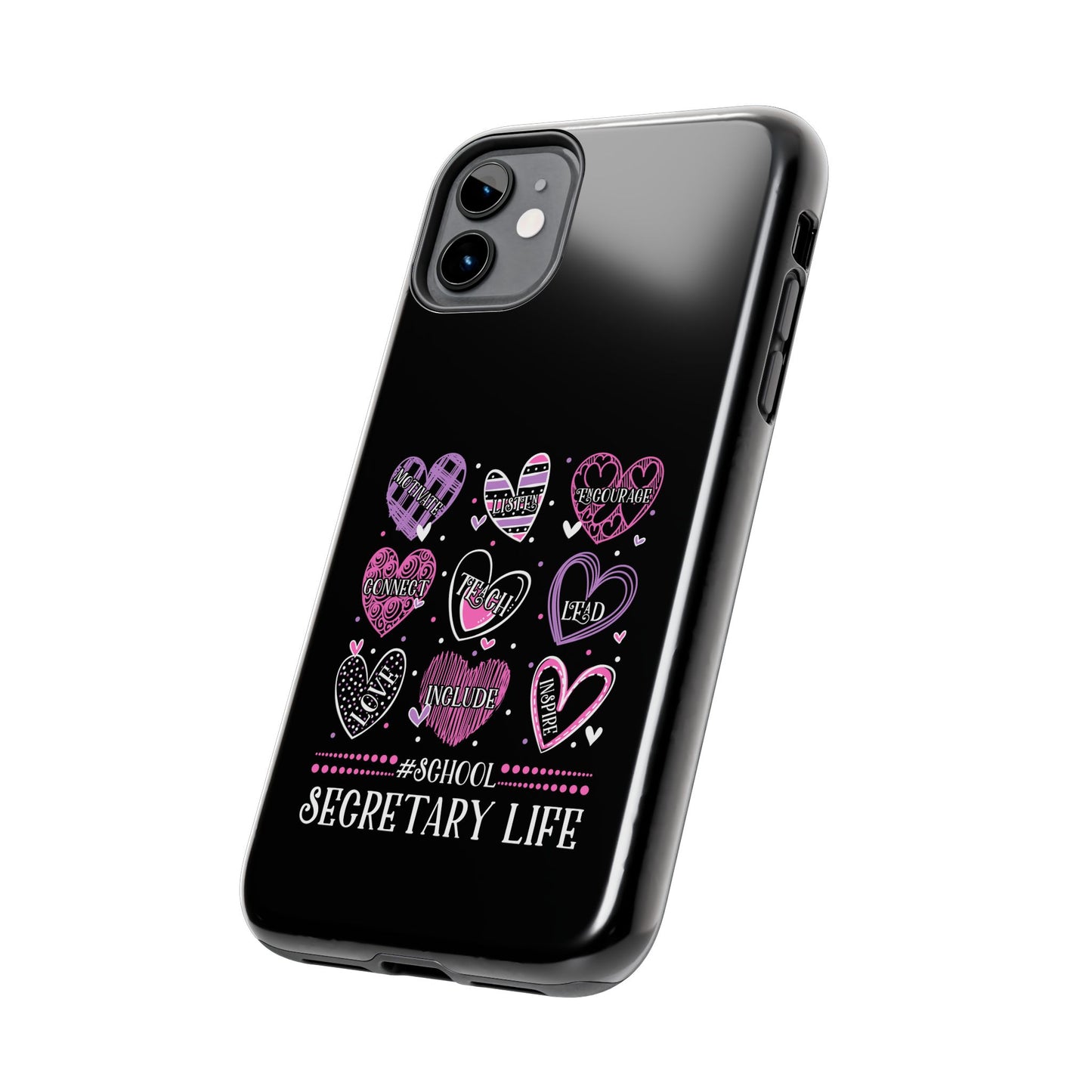 School Secretary Hearts Valentine Valentines Day - Tough Phone Case