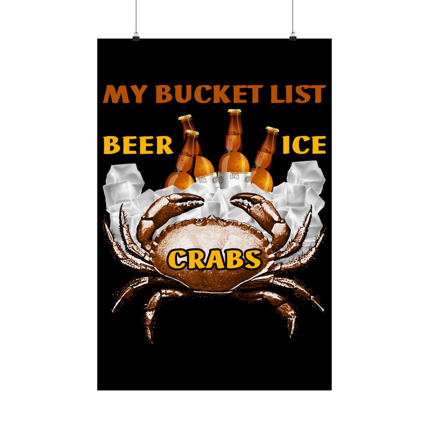 Crab Boil Gift Seafood Bucket List Beer Ice Crabs - Wall Art