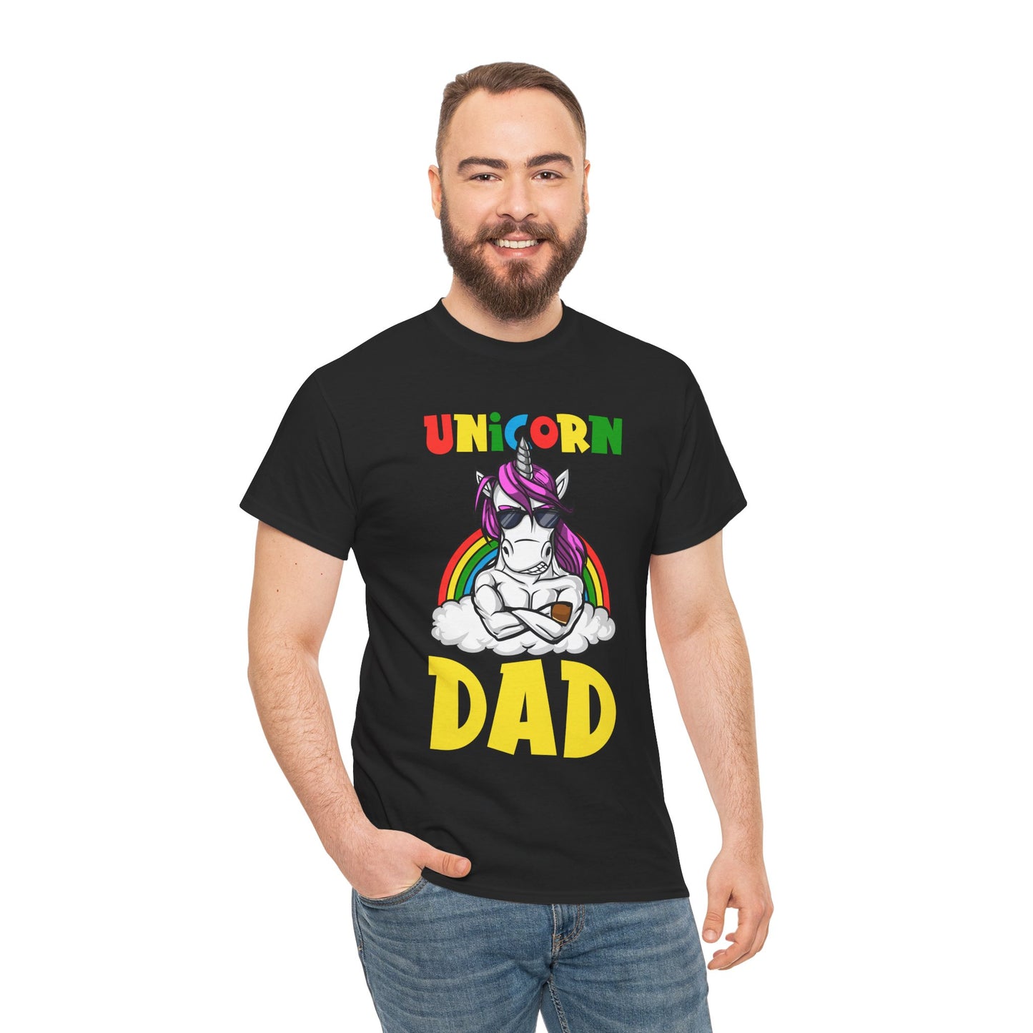 Cool Unicorn Dad Funny Father's Day Gift Unisex Graphic T-Shirt