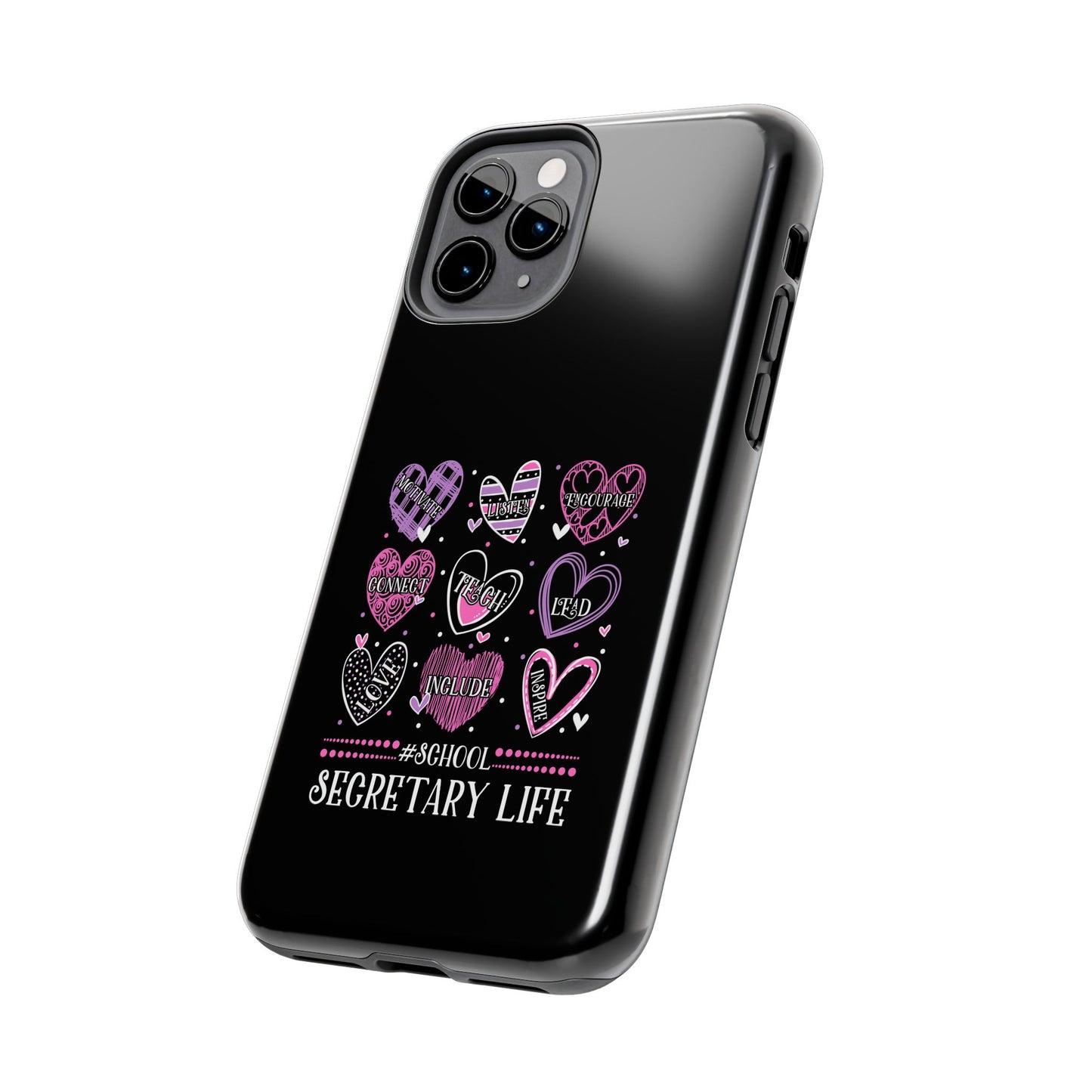 School Secretary Hearts Valentine Valentines Day - Tough Phone Case