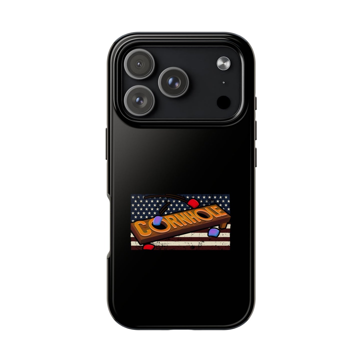 American Flag Cornhole - Rex Valentine Design - Tough Phone Case