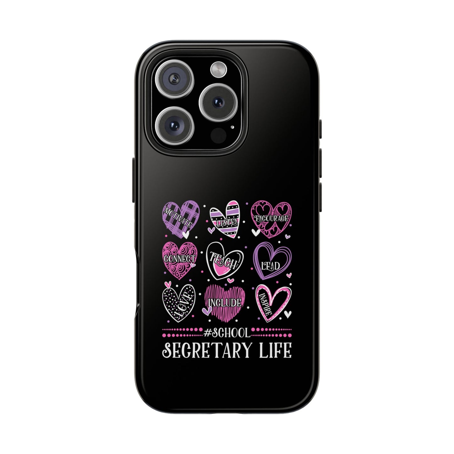 School Secretary Hearts Valentine Valentines Day - Tough Phone Case