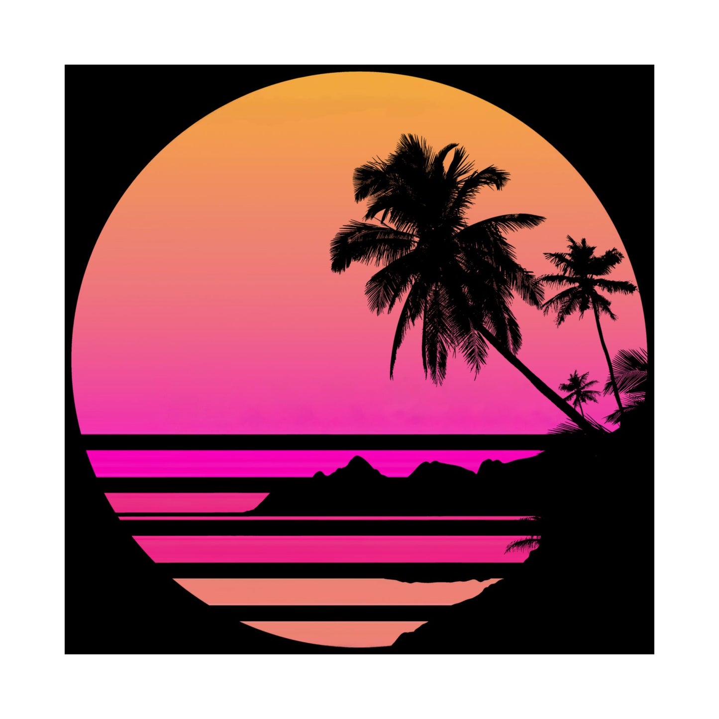 Palm Tree Shirt Tropical Beach Vintage Retro Style 70S 80S - Wall Art