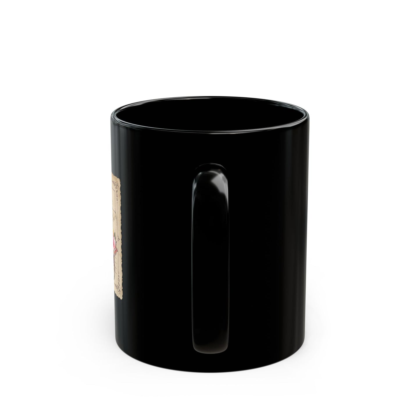 Paris Bicycle Floral Black Mug