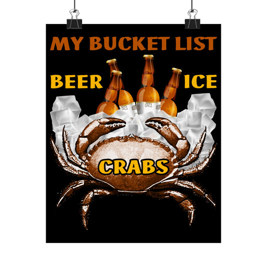 Crab Boil Gift Seafood Bucket List Beer Ice Crabs - Wall Art