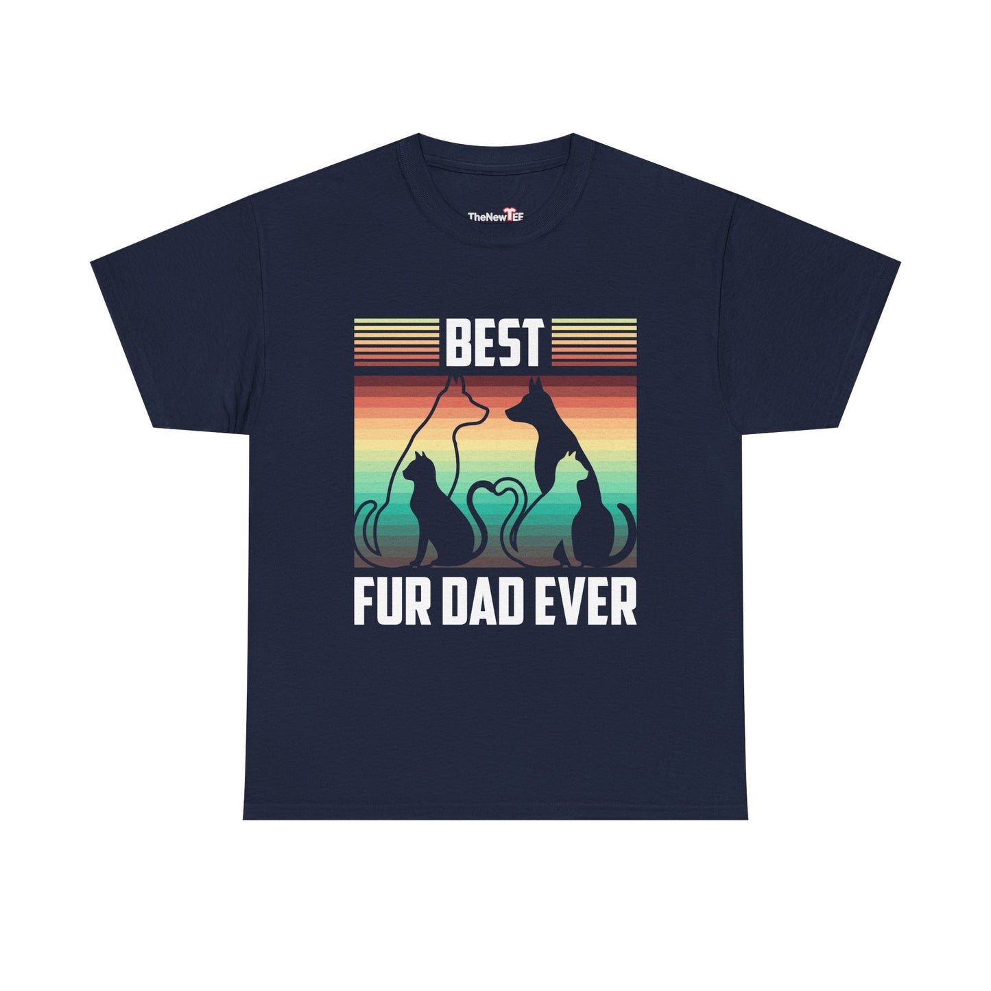 Funny Best Fur Dad Ever Vintage Retro Dog And Cat Owner - Unisex T-Shirt