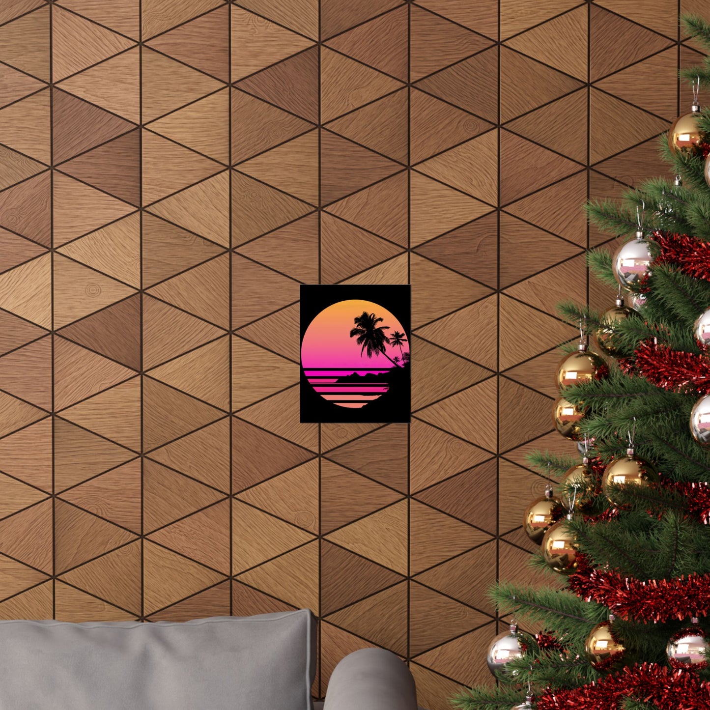 Palm Tree Shirt Tropical Beach Vintage Retro Style 70S 80S - Wall Art