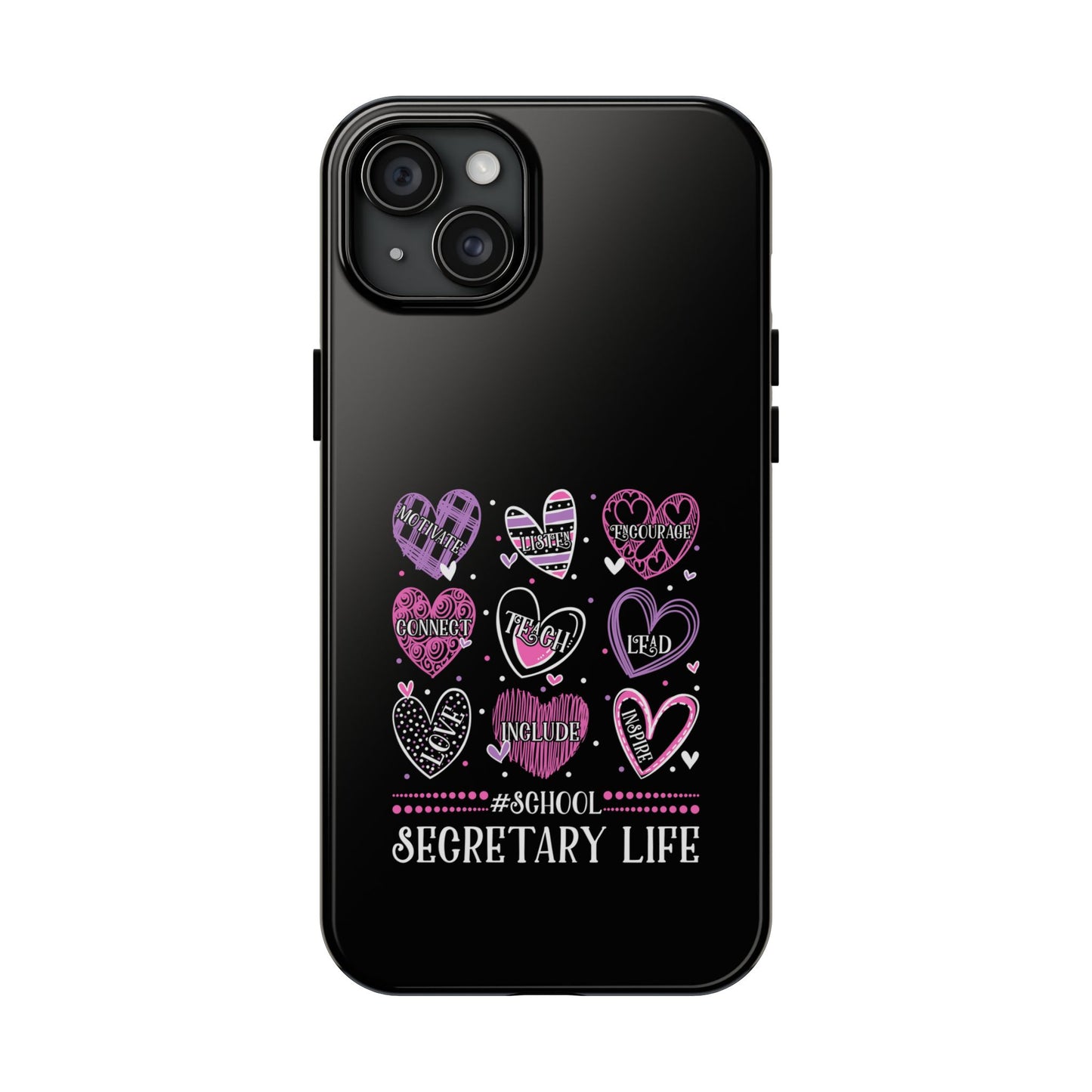School Secretary Hearts Valentine Valentines Day - Tough Phone Case