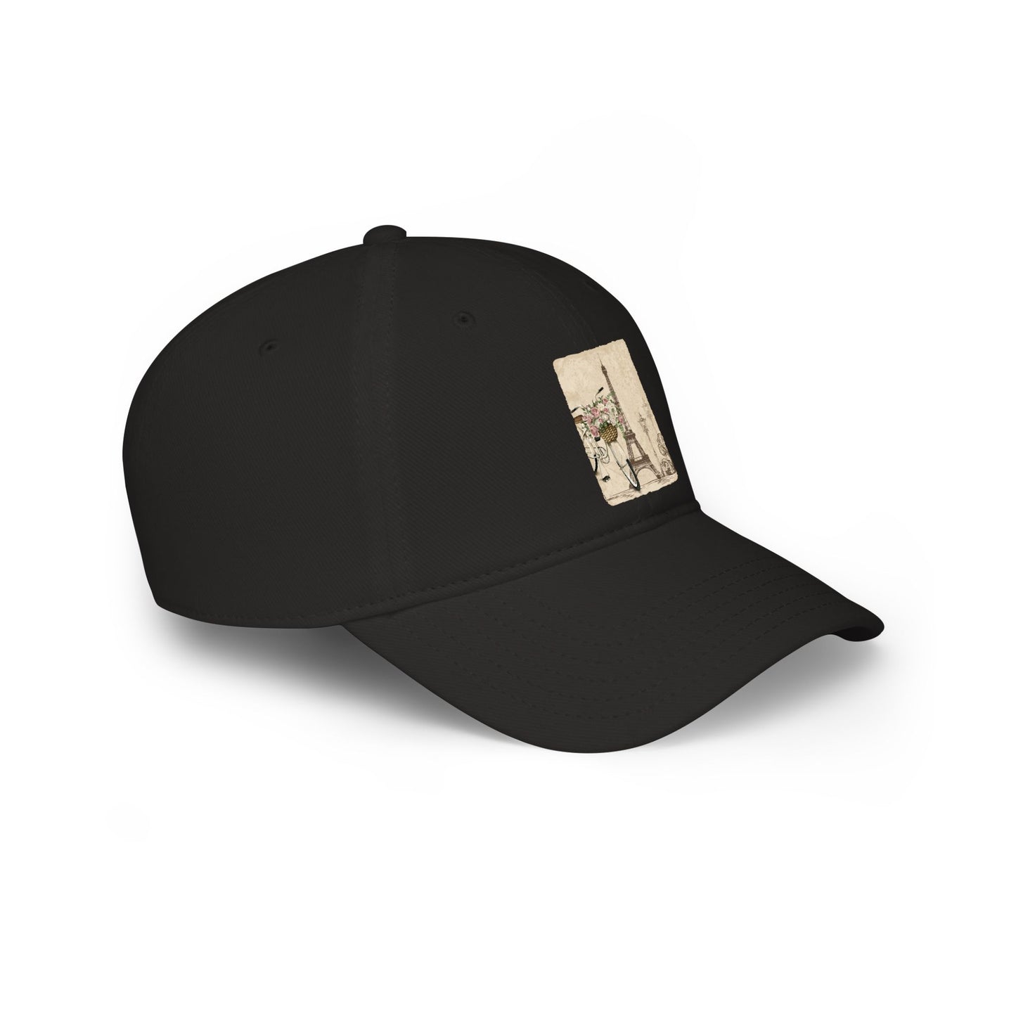 Paris Eiffel Tower Vintage Sketch Low Profile Baseball Cap