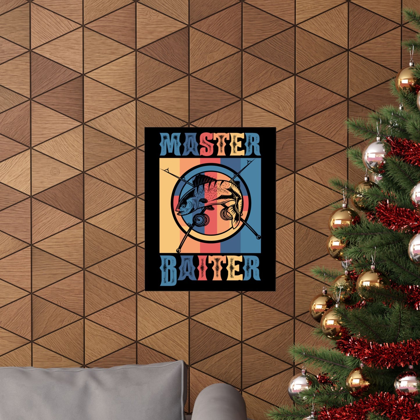 Master Baiter Vintage Bass Fishing Funny Camping - Wall Art