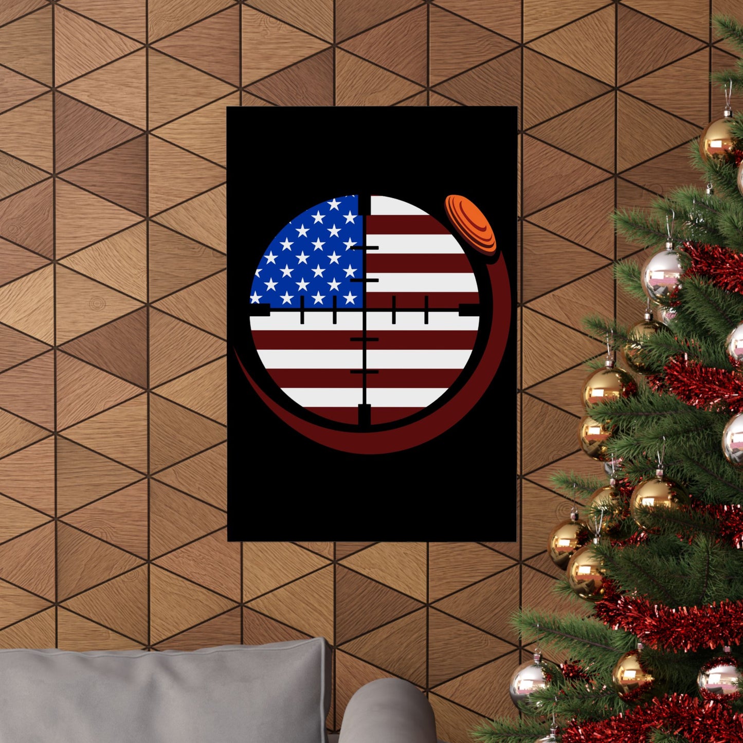 Retro Patriotic Skeet Trap Sporting Clays Shooting Sports - Wall Art