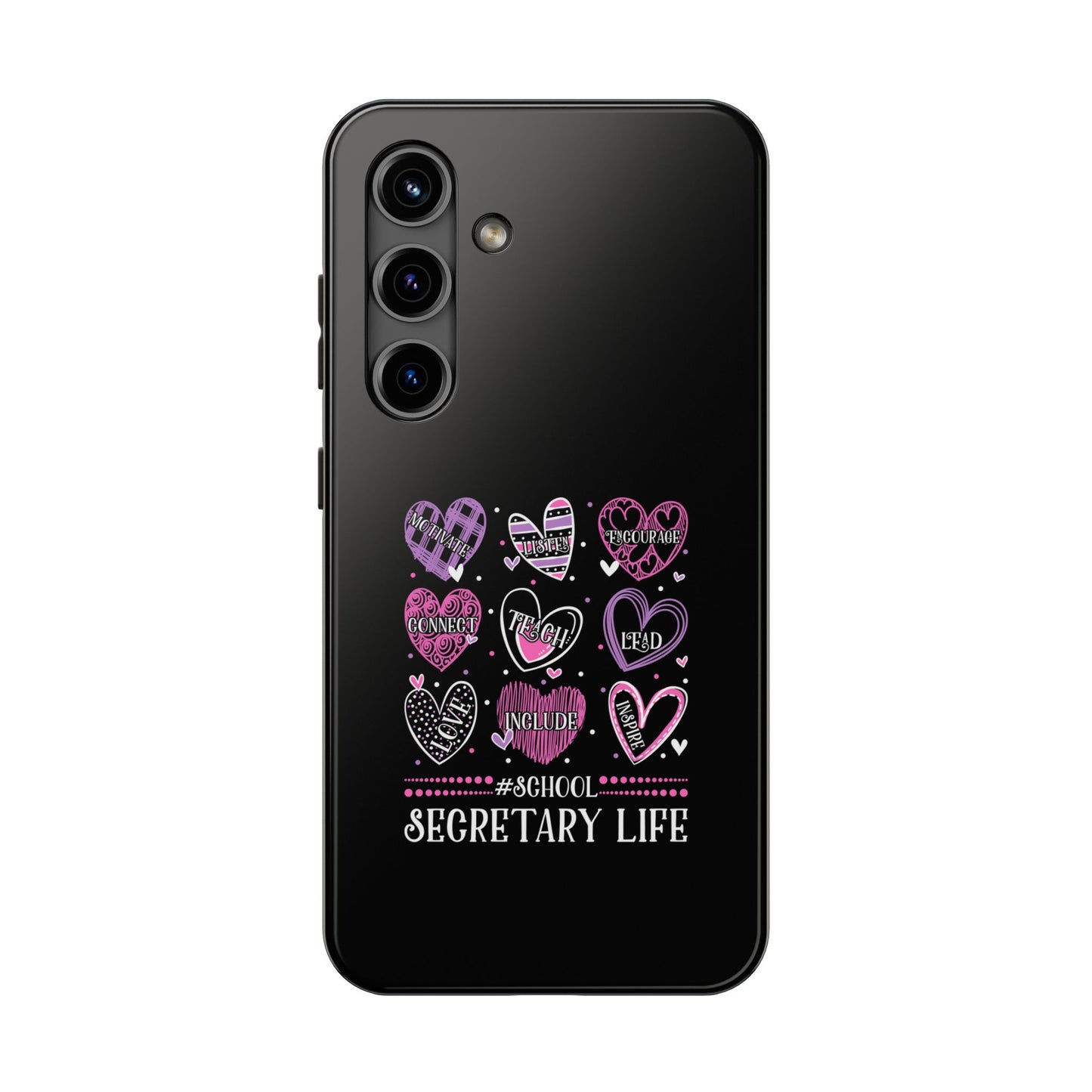 School Secretary Hearts Valentine Valentines Day - Tough Phone Case